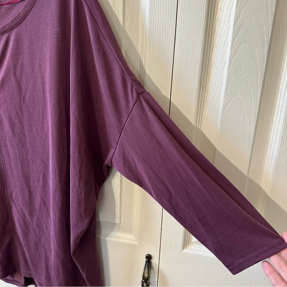 Ophelia Roe Modal Blend Plum Round Neck Purple 3/4 Sleeve Top Women’s Size Large - Picture 4 of 8